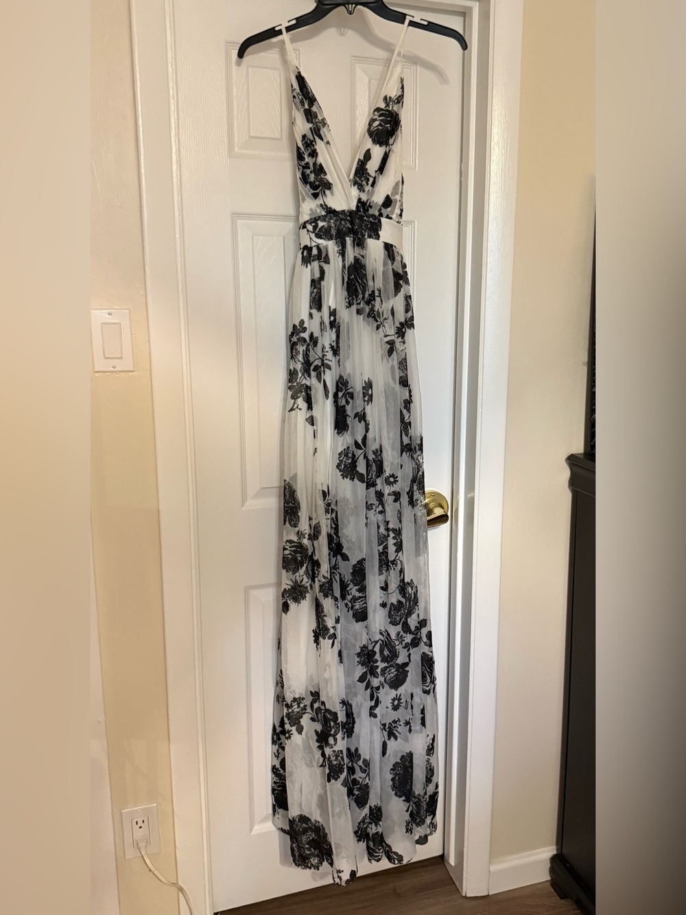 Black and White Floral Maxi Dress